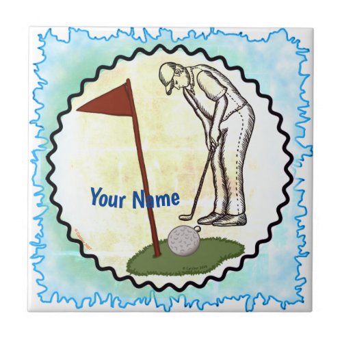 Golf Flag Ceramic Tile