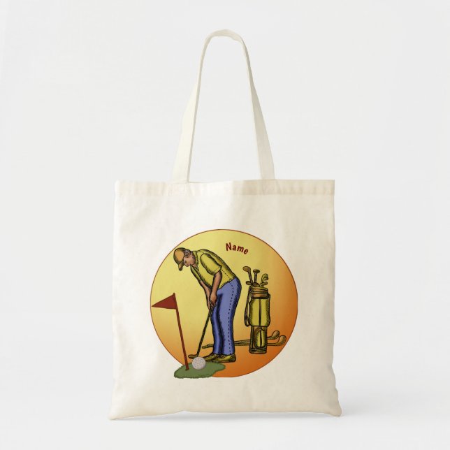 Golf Flag Dad Golfing Tote Bag (Front)
