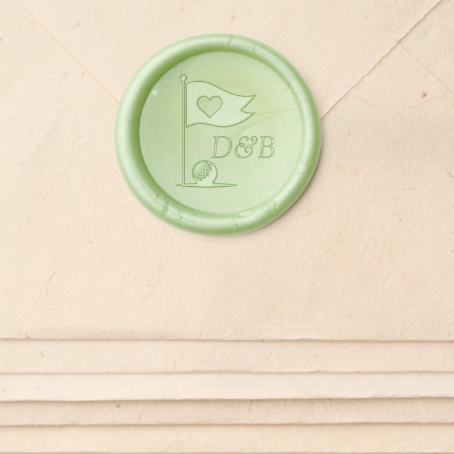 Golf Flag Heart Wax Seal Sticker (Front)