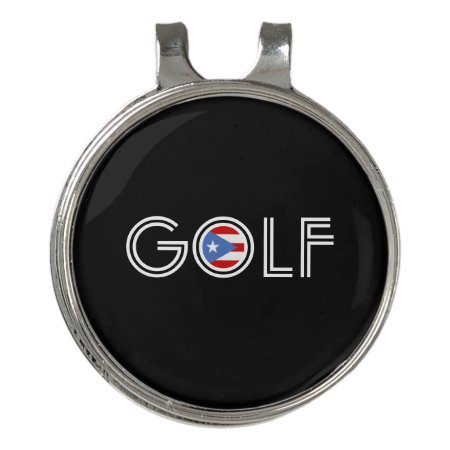 Golf Flag Of Puerto Rico Golf Hat Clip