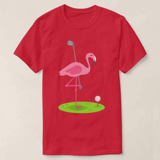 Golf Flamingo Golfing Golfer T-Shirt (Design Front)