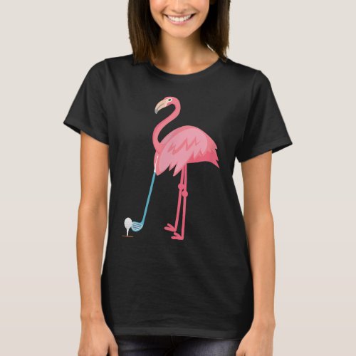 Golf Flamingo Lover Gift Floral Women Men Funny Su T_Shirt