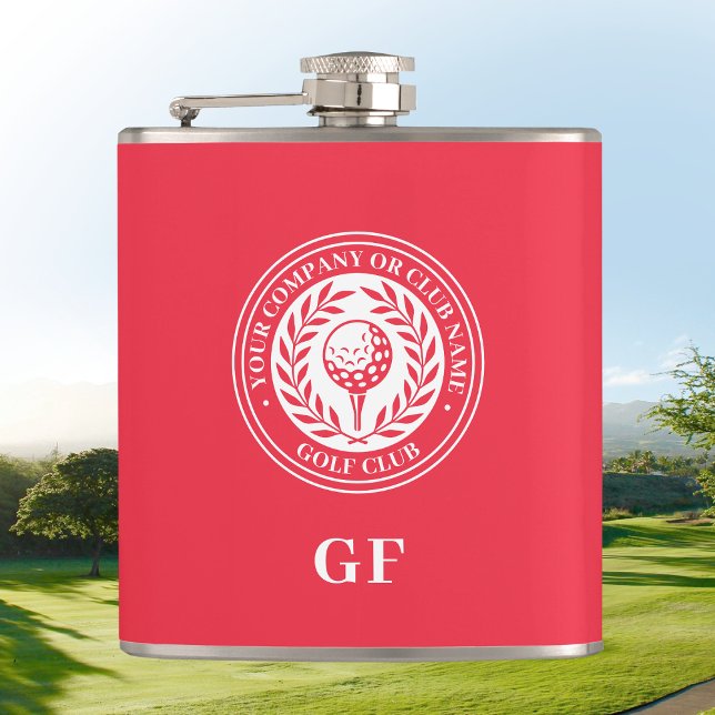 Golf Flask Custom Name Monogram Best Man Gift Red (Creator Uploaded)