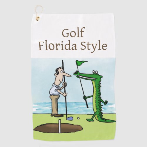 Golf Florida Style with Alligator Caddie Golf Towel