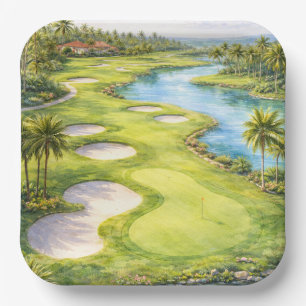 Golf Florida themed golf course Paper Plates