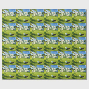 Golf Florida Themed Happy Birthday Wrapping Paper