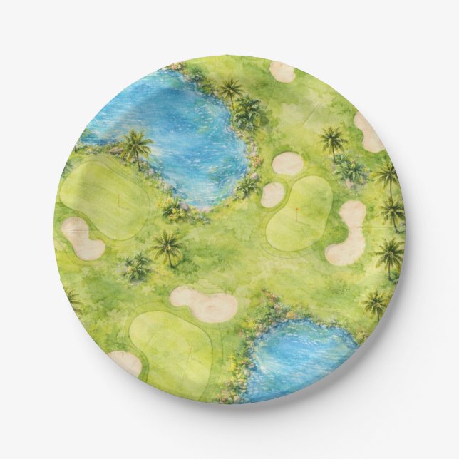 Golf Florida themed  Paper Plates (Front)