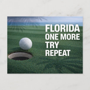 Golf Florida themed with ball on green  Postcard