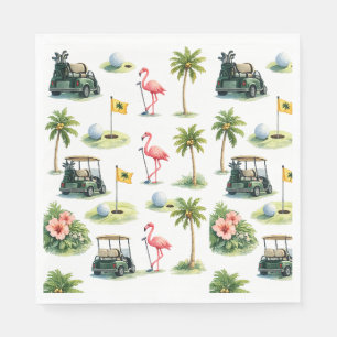 Golf Florida themed with flamingo Napkins