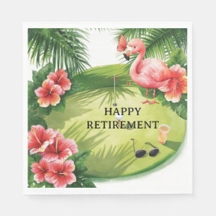 Golf Florida Themed with Flamingo on green Napkins
