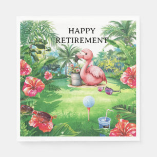 Golf Florida Themed with Flamingo on green Napkins
