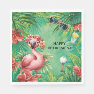 Golf Florida Themed with Flamingo on green Napkins