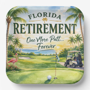 Golf Florida themed with flamingo Paper Plates