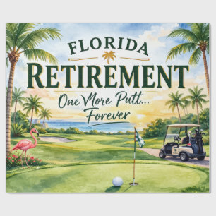 Golf Florida themed with flamingo retirement Wrapping Paper