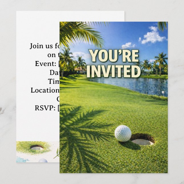 Golf Florida themed you are invited Invitation (Front/Back)