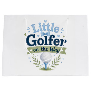 Golf for baby boy golfer on green large gift bag
