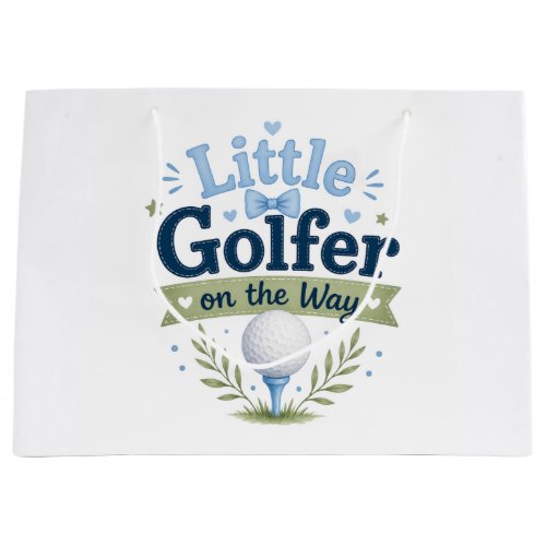 Golf for baby boy golfer on green large gift bag