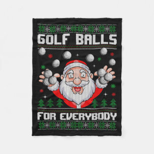 Golf For Everybody Santa Ugly Christmas Golfing Fleece Blanket