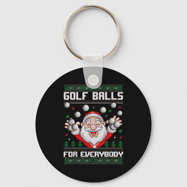 Golf For Everybody Santa Ugly Christmas Golfing  Keychain (Front)
