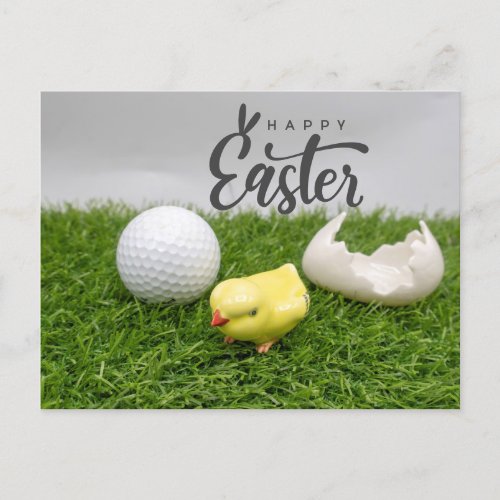 Golf for Happy Easter with eggs and golf ball Card