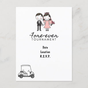 Golf FORE EVER golf wedding Save the Date golfer Postcard