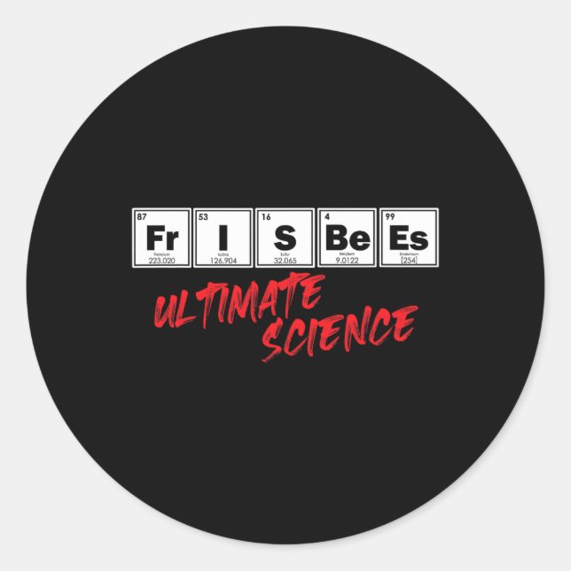 Golf Frisbees Ultimate Science Disc Periodic Table Classic Round Sticker (Front)