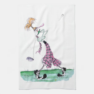 Golf full swing, tony fernandes towel