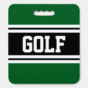 GOLF Fun Athletic Green Black White Racing Stripes Seat Cushion