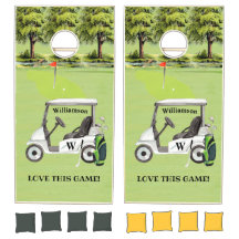 Golf Fun In the Hole Cart Monogram Name  