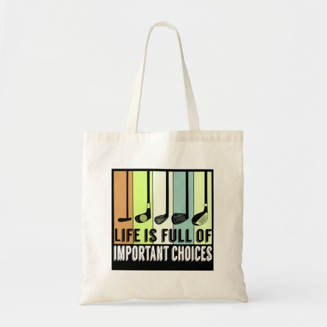 Golf Funny Life Choices Clubs Tote Bag (Front)