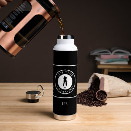 Golf Funny Par Tee Golfer Monogram Modern Water Bottle