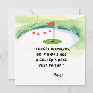Golf Funny Quotes for Golfer Valentine's Day Holiday Card