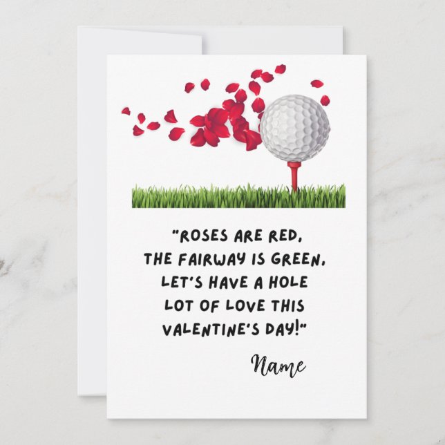 Golf Funny Quotes for Golfer Valentine's Day Holiday Card (Front)