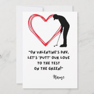 Golf Funny Quotes for Golfer Valentine's Day Holiday Card