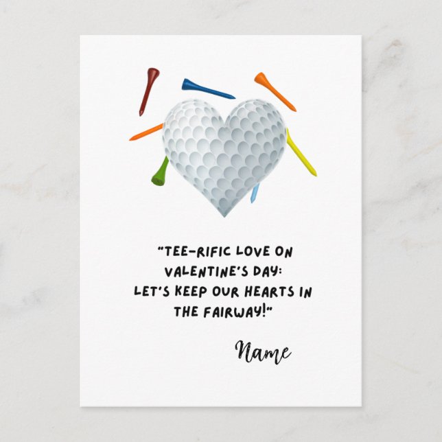 Golf Funny Quotes for Golfer Valentine's Day Holiday Postcard (Front)
