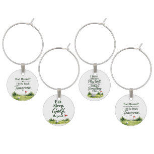 Golf Funny Saying about golfer Wine Charm