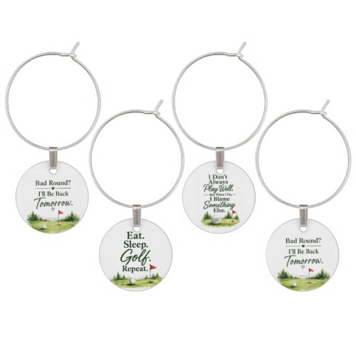 Golf Funny Saying about golfer Wine Charm