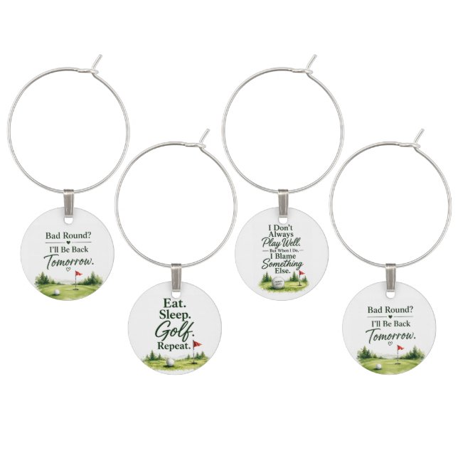 Golf Funny Saying about golfer Wine Charm (Staggered)