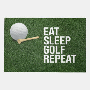 Golf funny saying eat sleep repeat doormat