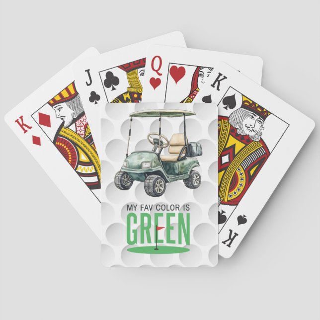 Golf Funny Saying Fav is green Poker Cards (Back)