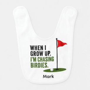 Golf Funny Saying for baby Golfer Bib