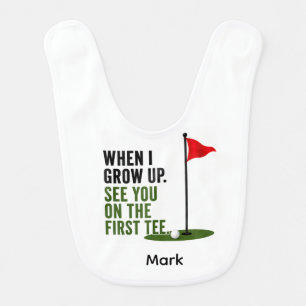 Golf Funny Saying for baby Golfer Bib