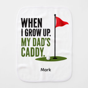 Golf Funny Saying for baby Golfer Burp Cloth