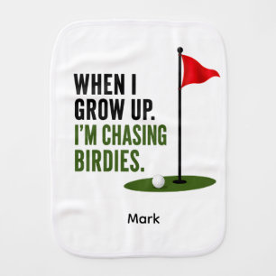 Golf Funny Saying for baby Golfer Burp Cloth
