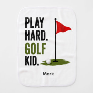 Golf Funny Saying for baby Golfer Burp Cloth