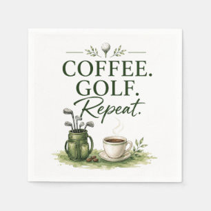 Golf funny saying for coffee lover napkins