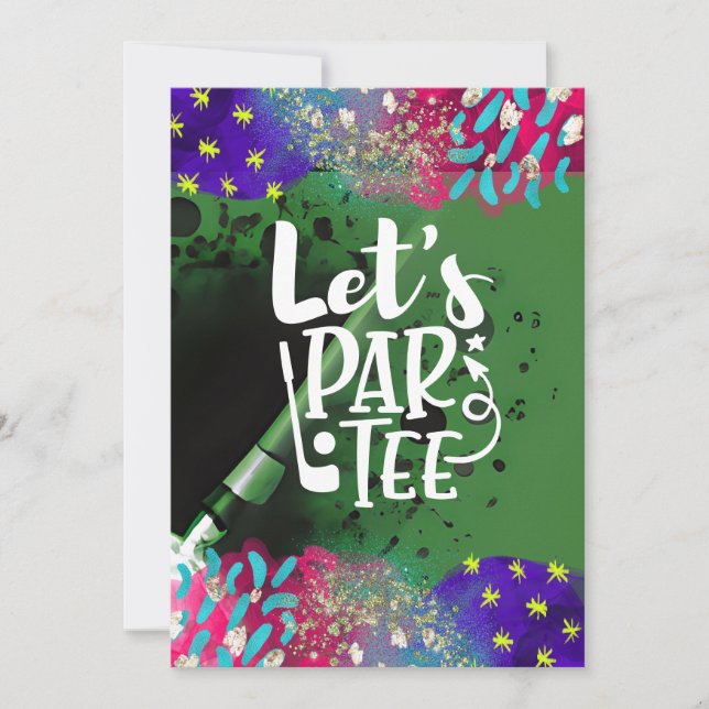 Golf Funny Saying for golfer Let's  par tee Invitation (Front)