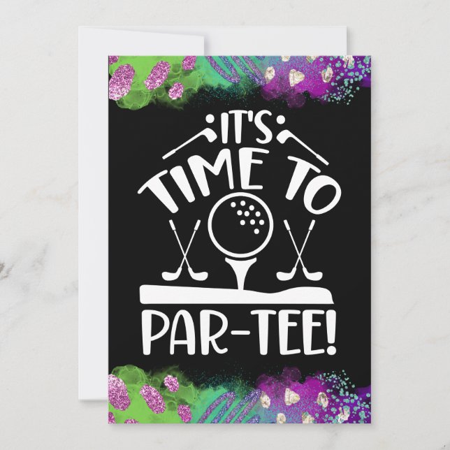 Golf Funny Saying for golfer Let's  par tee Invitation (Front)