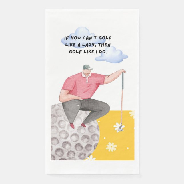 Golf Funny Saying for Golfer Paper Guest Towels (Front)