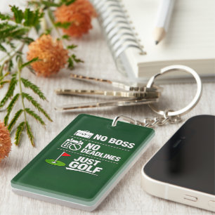 Golf Funny Saying Golfing Retirement Keychain